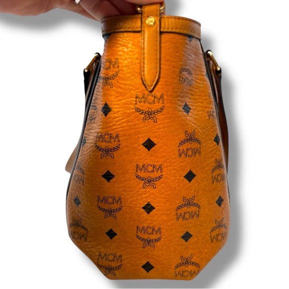 MCM Cognac Visetos Shopper Tote Bag with Strap & Dust Bag - Picture 4 of 11
